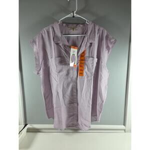 Jachs Girlfriend  Women's Blouse Purple White XXL NEW Casual Summer